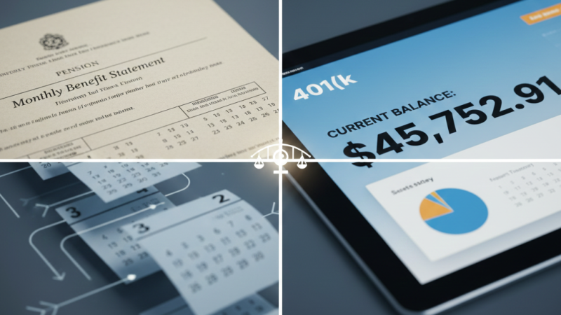Reviewing retirement projections, stock options, RSUs, and 401(k) valuation scenarios during divorce mediation to balance equity compensation, pensions, and long-term financial security. Call Equitable Mediation at (877) 732-6682 for experienced financial guidance.